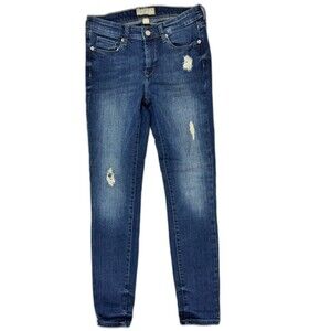Banana Republic Size 26 2 Women Jeans Low Rise Skinny Distress Dark Wash Stretch